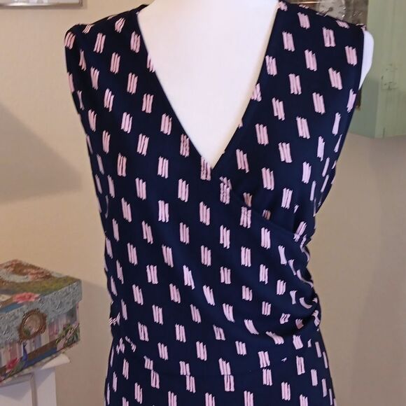 Lands' End Black and Pink Soft Knit Dress. Classic, Feminine, Career. - Picture 2 of 10